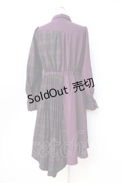 画像2: axes femme POETIQUE / バイカラーアシメデザインワンピース  パープル Y-25-09-16-070-AX-OP-SZ-ZY