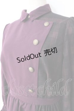 画像3: axes femme POETIQUE / バイカラーアシメデザインワンピース  パープル Y-25-09-16-070-AX-OP-SZ-ZY