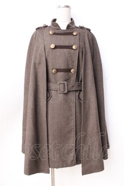 画像1: axes femme / ナポレオンマント風コート  ブラウン Y-25-09-16-071-AX-CO-SZ-ZY