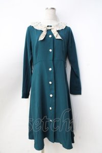 Fi.n.t / タイ付きドットクレリック衿ワンピース  グリーン Y-25-09-16-072-CA-OP-SZ-ZY