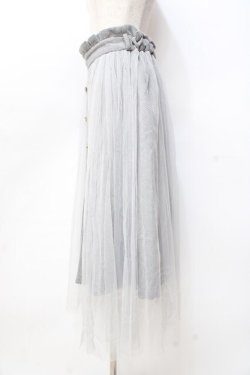 画像2: axes femme / Ｗスコッチ釦レイヤード風スカート  グレー Y-25-09-16-075-AX-SK-SZ-ZY