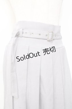 画像4: axes femme / ベルト付きスリットプリーツスカート  グレー Y-25-09-16-076-AX-SK-SZ-ZY