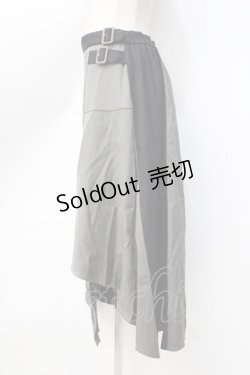 画像2: axes femme / 刺繍入バイカラーアシメスカート  グリーン Y-25-09-16-080-AX-SK-SZ-ZY