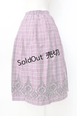 画像3: axes femme / フロッキープリントスカート  パープル Y-25-09-16-081-AX-SK-SZ-ZY