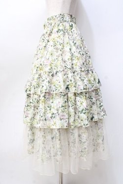 画像2: axes femme / フルールPTティアードスカート  生成り Y-25-09-16-083-AX-SK-SZ-ZY