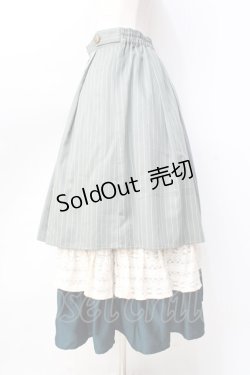 画像2: axes femme POETIQUE / 異素材ティアードフリルスカート  グリーン Y-25-09-16-084-AX-SK-SZ-ZY