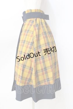 画像2: axes femme / 柄切替ミディスカート  紺 Y-25-09-16-085-AX-SK-SZ-ZI