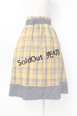 画像3: axes femme / 柄切替ミディスカート  紺 Y-25-09-16-085-AX-SK-SZ-ZI