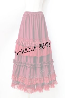 画像1: Hoshibako Works / 七色ワルツ チュールフリルアンダースカート(ロング)  ボルドー Y-25-09-16-092-LO-SK-SZ-ZY