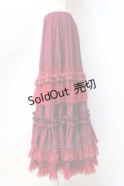 画像2: Hoshibako Works / 七色ワルツ チュールフリルアンダースカート(ロング)  ボルドー Y-25-09-16-092-LO-SK-SZ-ZY