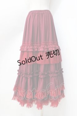 画像3: Hoshibako Works / 七色ワルツ チュールフリルアンダースカート(ロング)  ボルドー Y-25-09-16-092-LO-SK-SZ-ZY