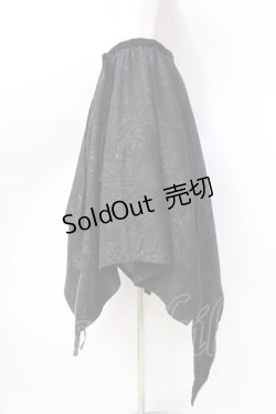 画像2: h.naoto Blood / フラップ付きイレヘムプリントスカート  黒 Y-25-09-16-095-HN-SK-AS-ZY