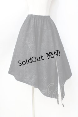 画像6: h.naoto Blood / フラップ付きイレヘムプリントスカート  黒 Y-25-09-16-095-HN-SK-AS-ZY