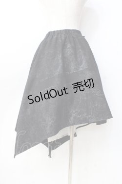 画像7: h.naoto Blood / フラップ付きイレヘムプリントスカート  黒 Y-25-09-16-095-HN-SK-AS-ZY