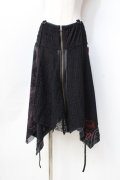 Ozz On / 龍pt異素材切替2WAYスカート  黒 Y-25-09-16-098-OO-SK-SZ-ZY