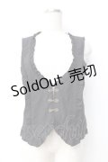 axes femme / アンティーク風フック釦ベスト  黒 Y-25-09-16-012-AX-TO-SZ-ZY