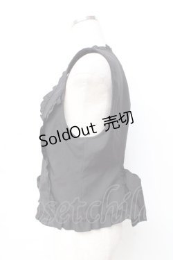 画像2: axes femme / アンティーク風フック釦ベスト  黒 Y-25-09-16-012-AX-TO-SZ-ZY