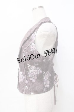 画像2: axes femme / グランブーケ柄レース襟ベスト  ブラウン Y-25-09-16-013-AX-TO-SZ-ZY