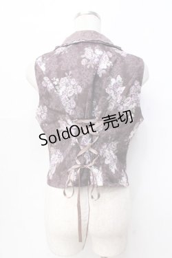 画像3: axes femme / グランブーケ柄レース襟ベスト  ブラウン Y-25-09-16-013-AX-TO-SZ-ZY