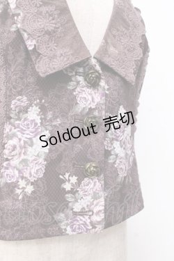 画像4: axes femme / グランブーケ柄レース襟ベスト  ブラウン Y-25-09-16-013-AX-TO-SZ-ZY