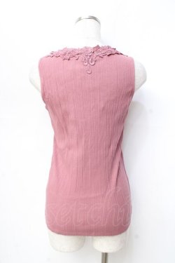 画像3: axes femme / 薔薇レース使いリブタンク  コイピンク Y-25-09-16-016-AX-TO-SZ-ZY