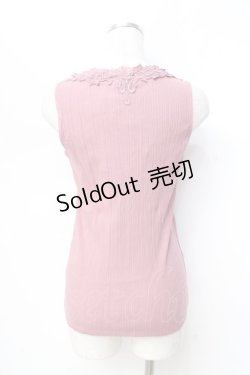 画像3: axes femme / 薔薇レース使いリブタンク  コイピンク Y-25-09-16-016-AX-TO-SZ-ZY