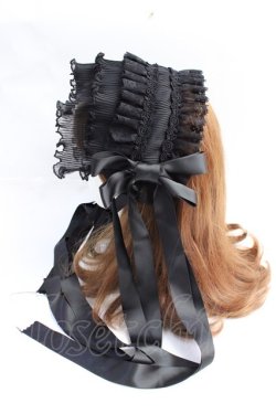 画像2: Luxmira / プリーツレースのヘッドドレス”Femme fatale”  黒 Y-25-09-16-003-GO-AC-HR-ZY