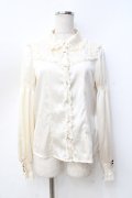 axes femme kawaii / タッセルリボンブラウス  生成り Y-25-09-16-022-AX-BL-SZ-ZY
