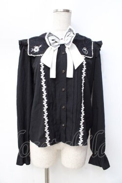 画像1: axes femme POETIQUE / ドリーミーメルヘン柄刺繍ブラウス/Disney  黒 Y-25-09-16-023-AX-BL-SZ-ZY