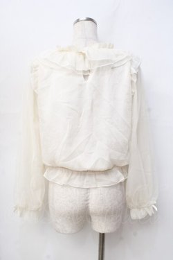 画像3: axes femme POETIQUE / 巻き薔薇シフォンブラウス  白 Y-25-09-16-025-AX-BL-SZ-ZY