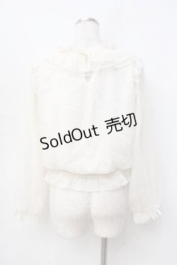 画像3: axes femme POETIQUE / 巻き薔薇シフォンブラウス  白 Y-25-09-16-025-AX-BL-SZ-ZY