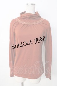 axes femme / ブレード配色ハイネックカットソー  オレンジ Y-25-09-22-040-AX-TO-SZ-ZI