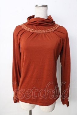 画像1: axes femme / ブレード配色ハイネックカットソー  オレンジ Y-25-09-22-040-AX-TO-SZ-ZY