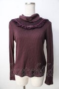 axes femme / レース切り替えテレコニットソー  パープル Y-25-09-22-043-AX-TO-SZ-ZY