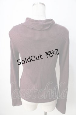 画像2: axes femme / レース切り替えテレコニットソー  パープル Y-25-09-22-043-AX-TO-SZ-ZY