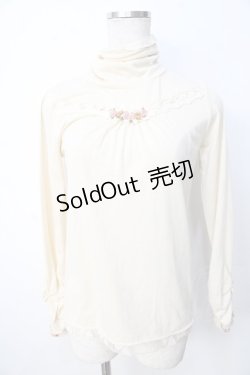 画像1: axes femme / プチローズハイネックカットソー  生成り Y-25-09-22-045-AX-TO-SZ-ZY