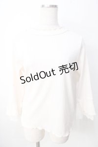 axes femme / レース重ね袖メローリブプルオーバー F 生成り Y-25-09-22-049-AX-TO-SZ-ZI