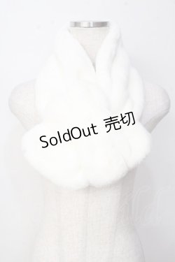 画像1: axes femme POETIQUE / リボンファーマフラー  白 Y-25-09-22-007-AX-ZA-SZ-ZY