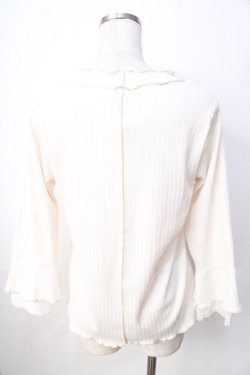 画像2: axes femme / レース重ね袖メローリブプルオーバー F 生成り Y-25-09-22-049-AX-TO-SZ-ZY