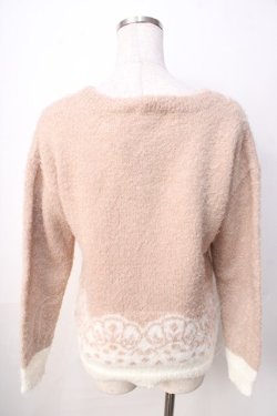画像2: axes femme / 雪柄パネル刺繍ニットプルオーバー  ベージュ Y-25-09-22-050-AX-TO-SZ-ZY