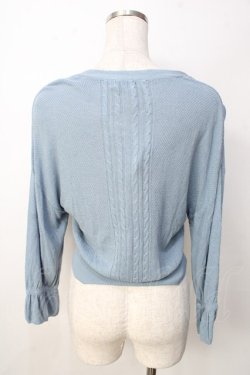 画像2: axes femme / モチーフレースショートカーデ M サックス Y-25-09-22-051-AX-TO-SZ-ZY
