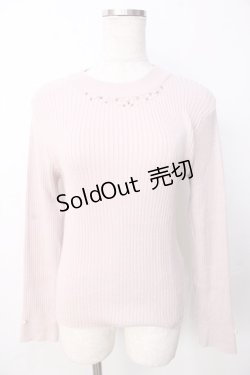 画像1: axes femme / ランダムパールデザインニット  ピンク Y-25-09-22-052-AX-TO-SZ-ZY