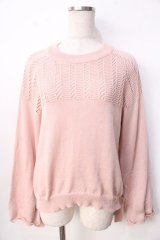 axes femme POETIQUE / 透かし編みニット  ピンク Y-25-09-22-053-AX-TO-SZ-ZI