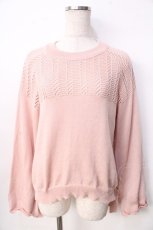 画像1: axes femme POETIQUE / 透かし編みニット  ピンク Y-25-09-22-053-AX-TO-SZ-ZI (1)