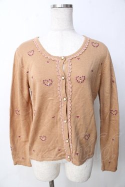 画像1: axes femme / 花刺繍ニットカーデ  ベージュ Y-25-09-22-057-AX-TO-SZ-ZY