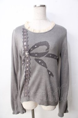 画像1: axes femme / ラッピングリボンデザインニット  グレー Y-25-09-22-059-AX-TO-SZ-ZY