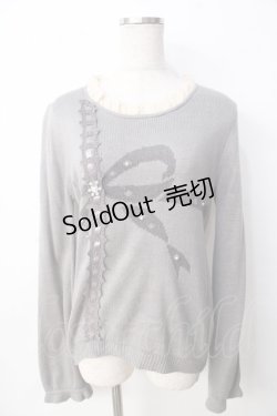 画像1: axes femme / ラッピングリボンデザインニット  グレー Y-25-09-22-059-AX-TO-SZ-ZI