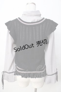 画像2: axes femme POETIQUE / ニットベスト付きブラウス M グレー×黒 Y-25-09-22-064-AX-TO-SZ-ZY