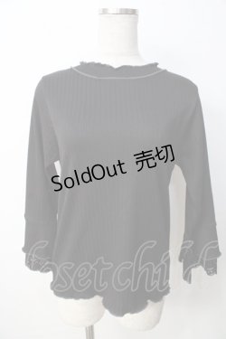 画像1: axes femme / レース重ね袖メローリブプルオーバー F 黒 Y-25-09-22-065-AX-TO-SZ-ZI