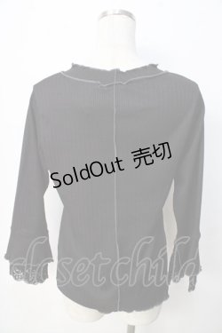 画像2: axes femme / レース重ね袖メローリブプルオーバー F 黒 Y-25-09-22-065-AX-TO-SZ-ZI